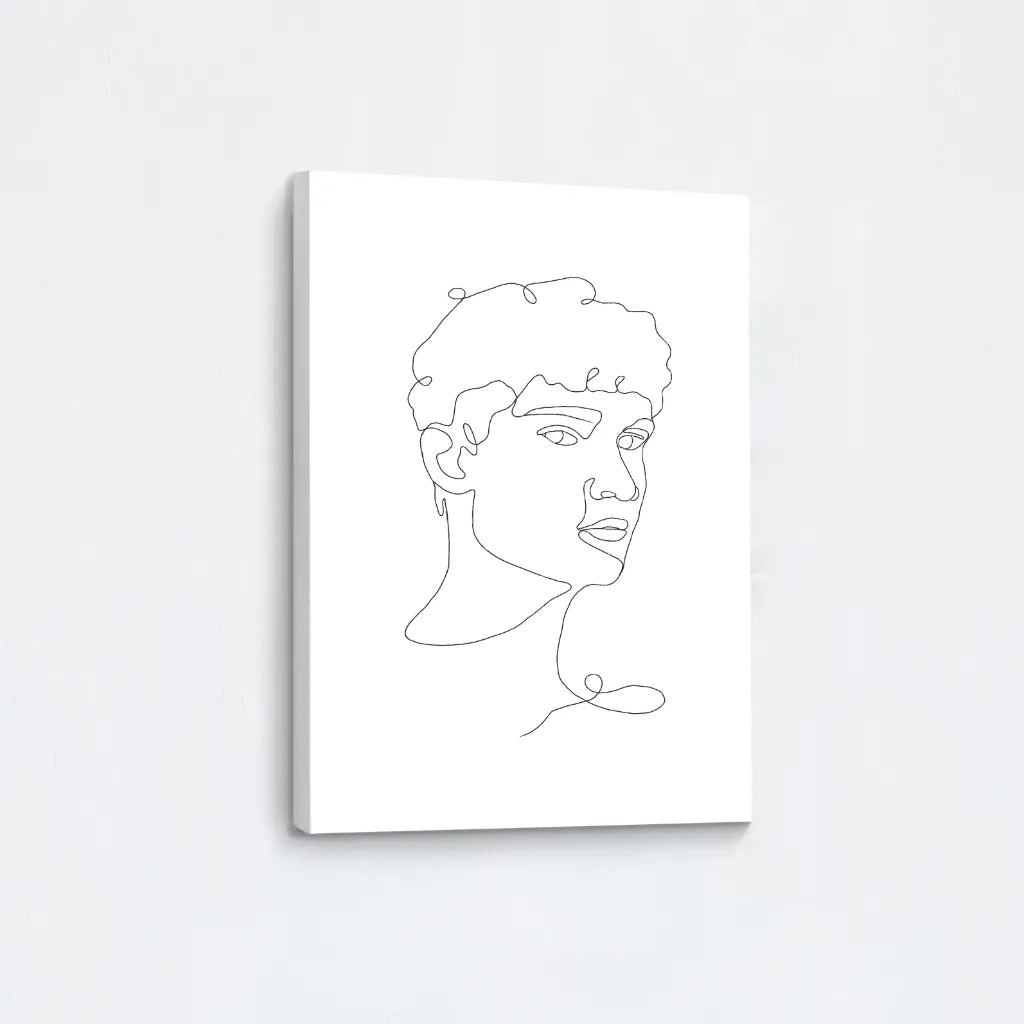 Line Art Man Portrait Canvas