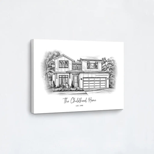 Custom Pencil Sketch House Portrait