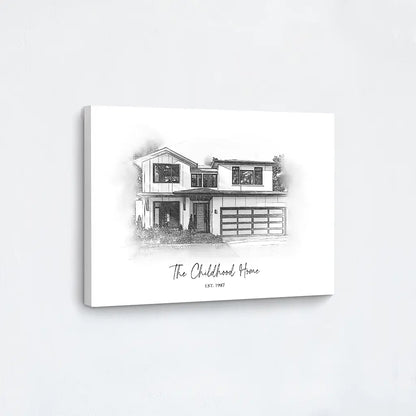 Custom Pencil Sketch House Portrait