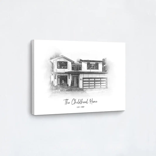 Custom Pencil Sketch House Portrait
