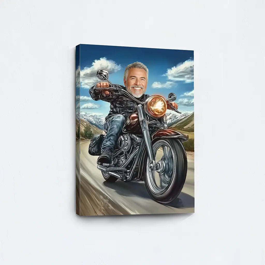 The Biker caricature portrait