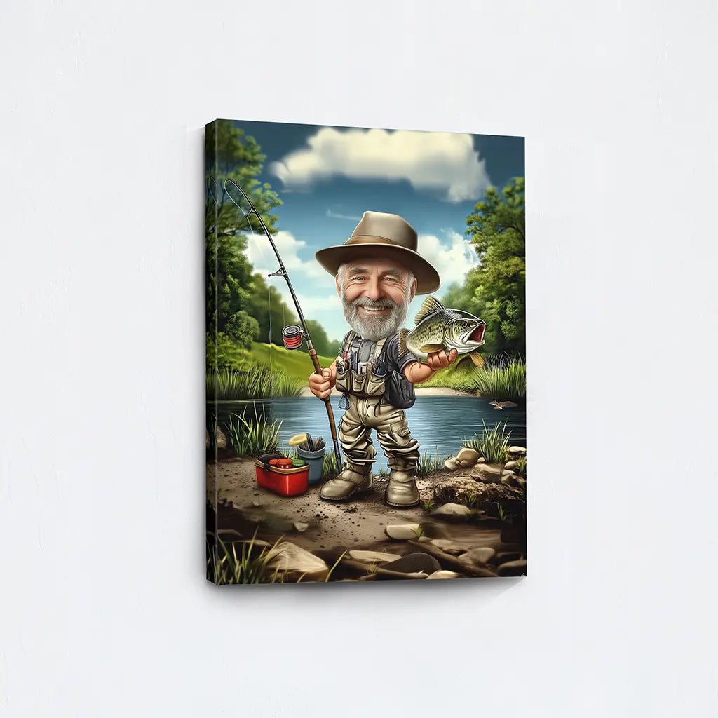 The Fisherman caricature portrait