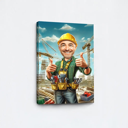The builder caricature portrait