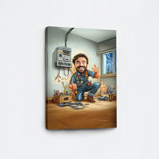 The electrician caricature portrait