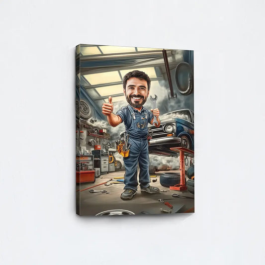 The mechanic caricature portrait