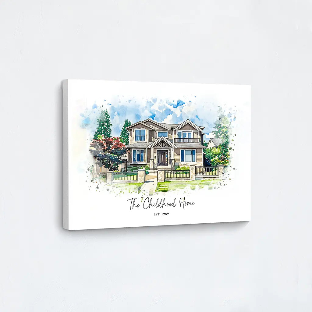 Custom Watercolor House Portrait