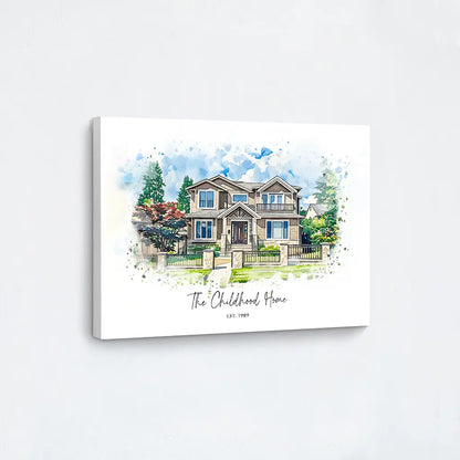 Custom Watercolor House Portrait