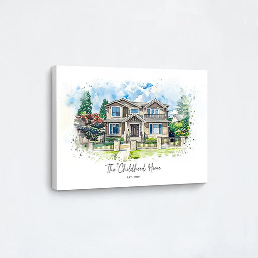 Custom Watercolor House Portrait
