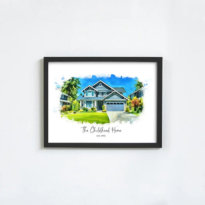 Custom Watercolor House Portrait