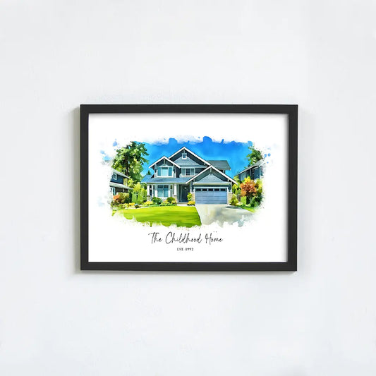 Custom Watercolor House Portrait