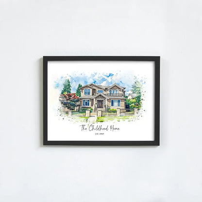 Custom Watercolor House Portrait