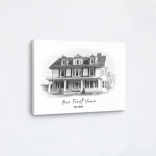 Custom Pencil Sketch House Portrait